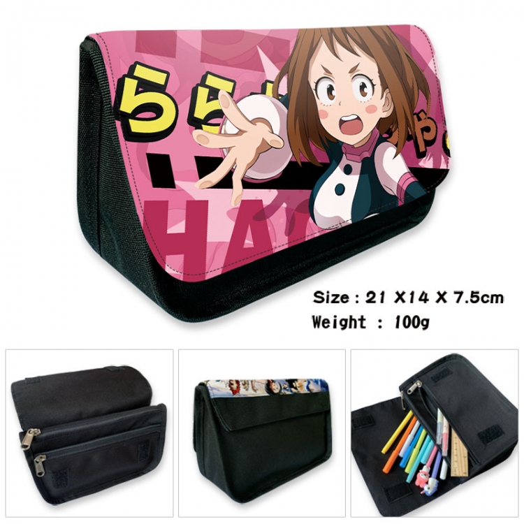 My Hero Academia Anime Velcro canvas zipper pencil case Pencil Bag 21×14×7.5cm