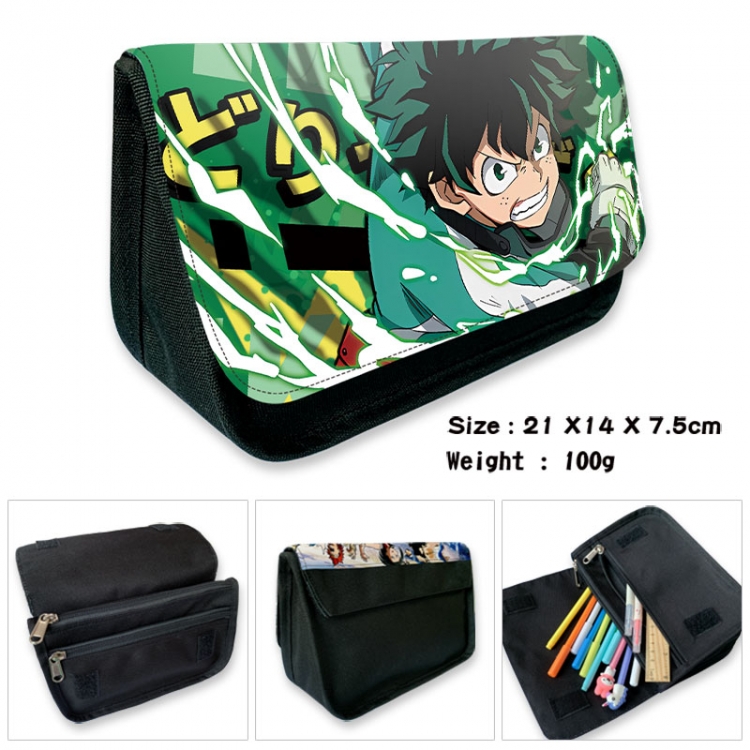 My Hero Academia Anime Velcro canvas zipper pencil case Pencil Bag 21×14×7.5cm