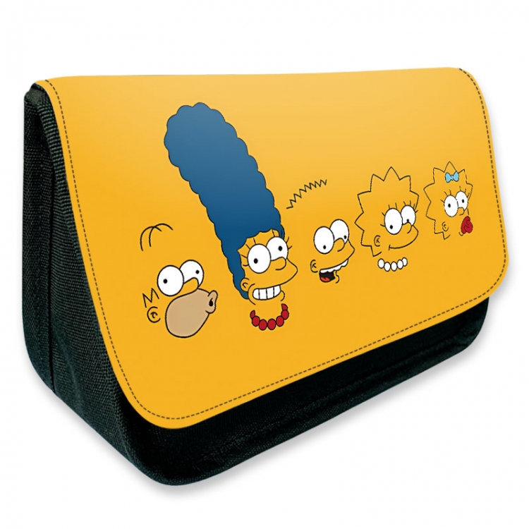 The Simpsons Anime Velcro canvas zipper pencil case Pencil Bag 21×14×7.5cm