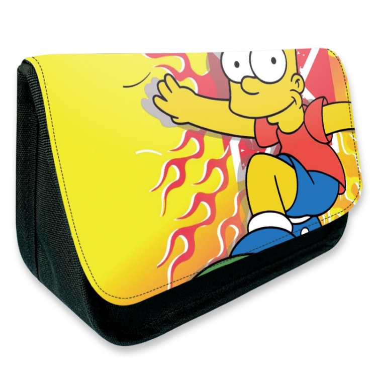 The Simpsons Anime Velcro canvas zipper pencil case Pencil Bag 21×14×7.5cm