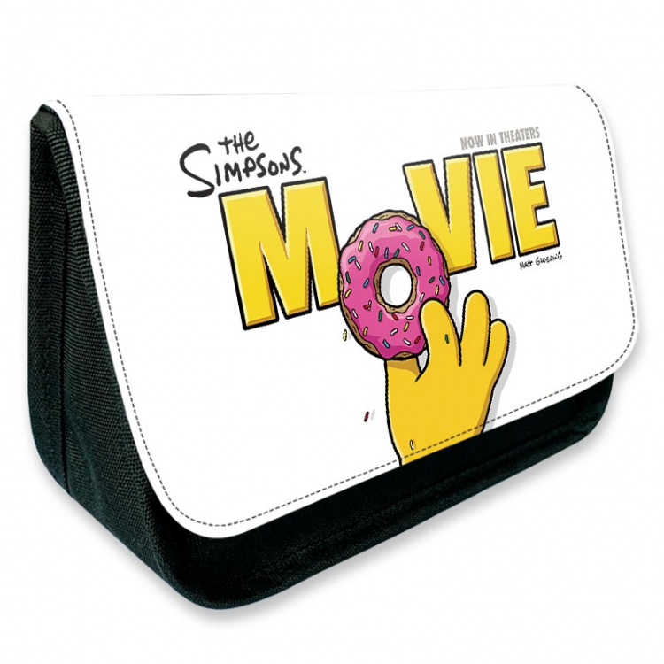 The Simpsons Anime Velcro canvas zipper pencil case Pencil Bag 21×14×7.5cm