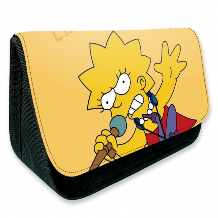 The Simpsons Anime Velcro canvas zipper pencil case Pencil Bag 21×14×7.5cm