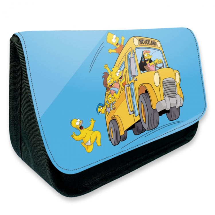 The Simpsons Anime Velcro canvas zipper pencil case Pencil Bag 21×14×7.5cm