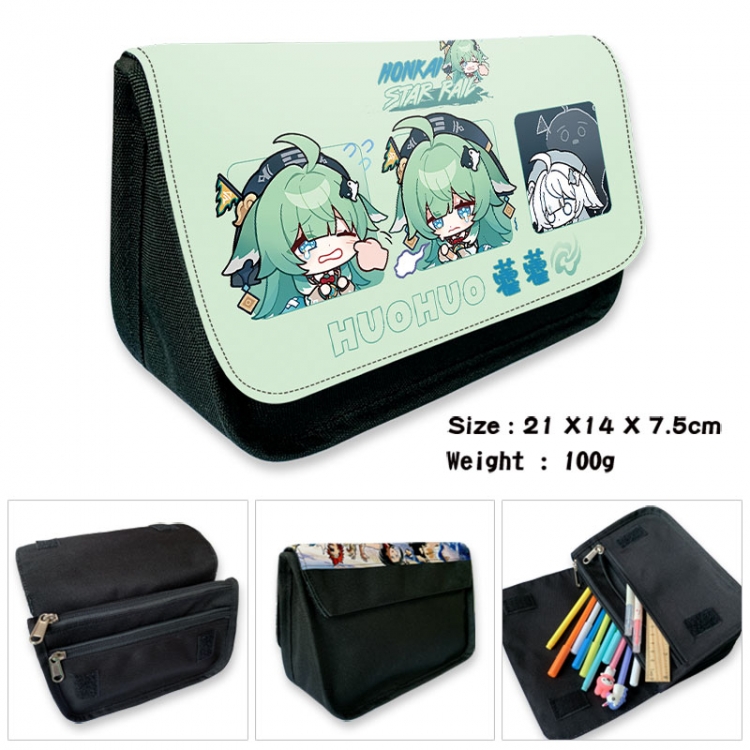 Honkai: Star Rail Anime Velcro canvas zipper pencil case Pencil Bag 21×14×7.5cm