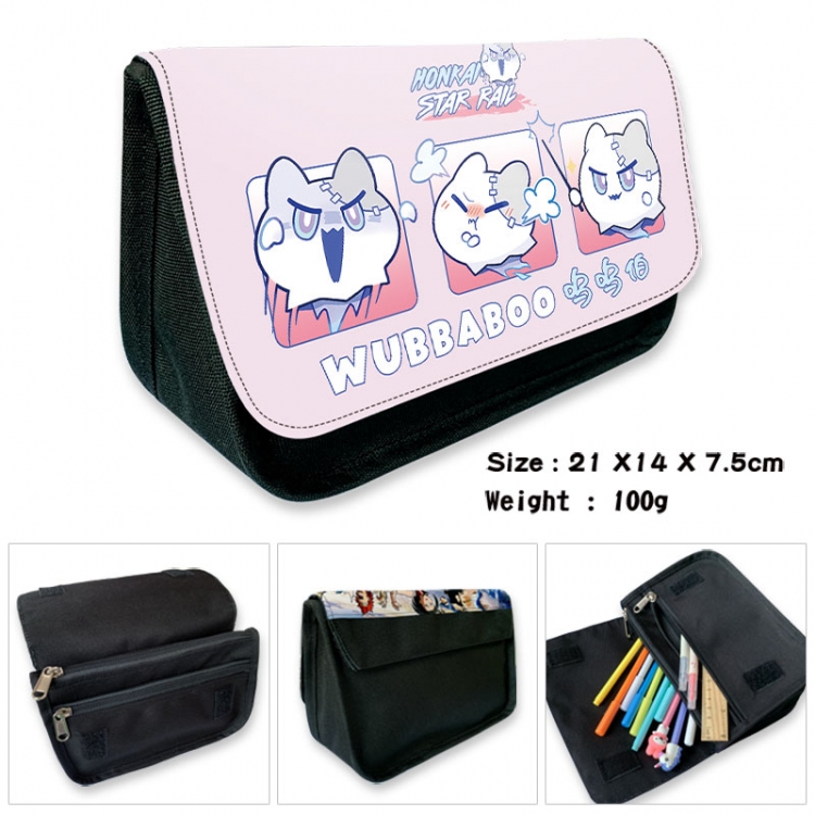 Honkai: Star Rail Anime Velcro canvas zipper pencil case Pencil Bag 21×14×7.5cm