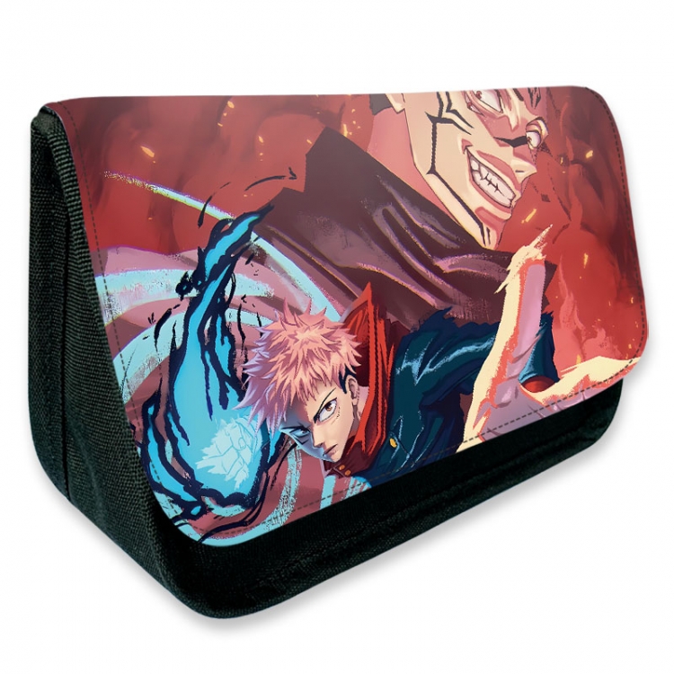 Jujutsu Kaisen Anime Velcro canvas zipper pencil case Pencil Bag 21×14×7.5cm