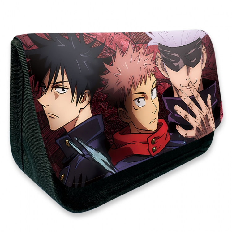 Jujutsu Kaisen Anime Velcro canvas zipper pencil case Pencil Bag 21×14×7.5cm