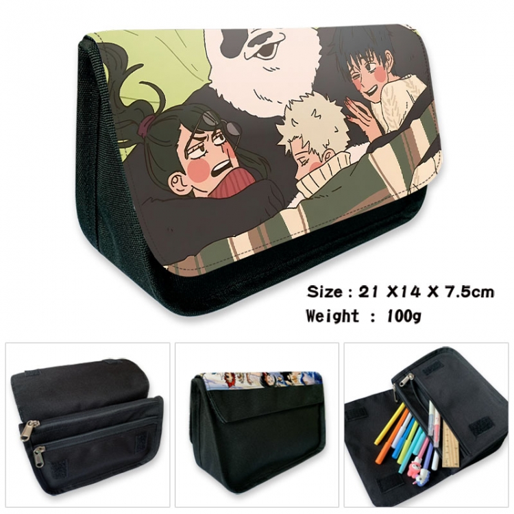 Jujutsu Kaisen Anime Velcro canvas zipper pencil case Pencil Bag 21×14×7.5cm