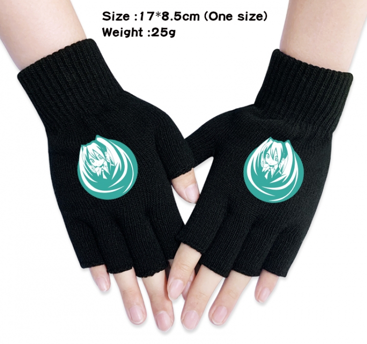 Hatsune Miku Anime knitted half finger gloves 17x8.5cm