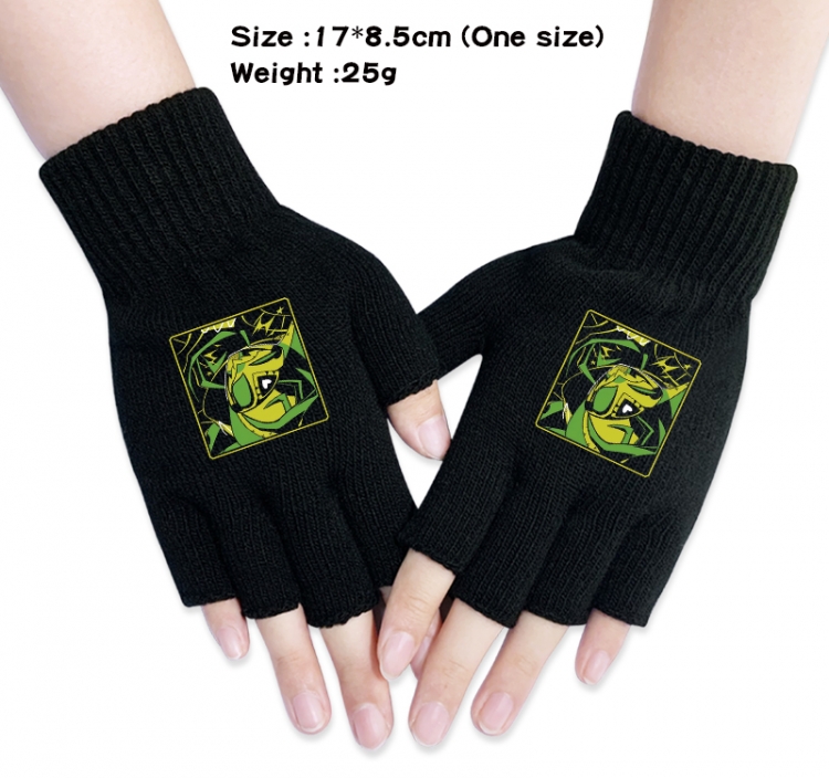 Hazbin Hotel Anime knitted half finger gloves 17x8.5cm