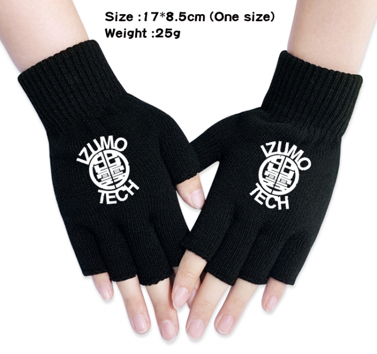 KAIJU NUMBER EIGHT  Anime knitted half finger gloves 17x8.5cm