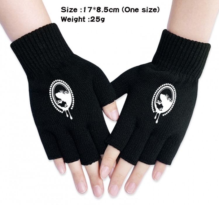 Kuroshitsuji Anime knitted half finger gloves 17x8.5cm