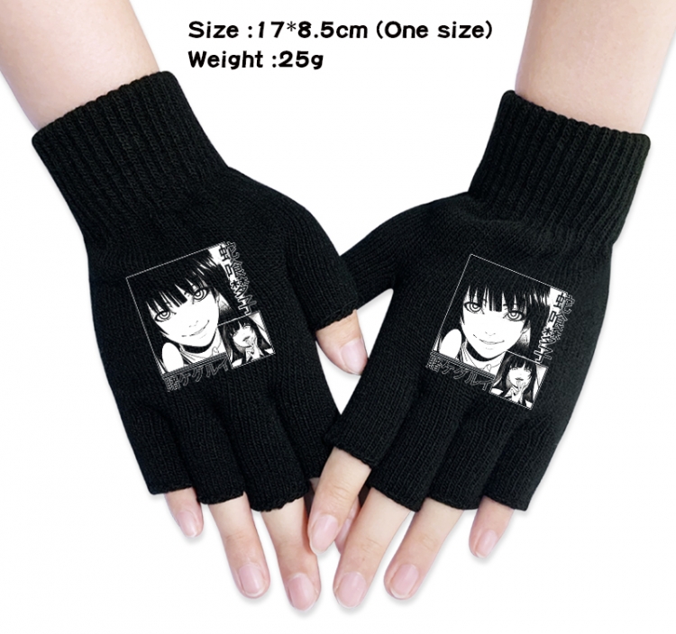 Kakegurui Anime knitted half finger gloves 17x8.5cm