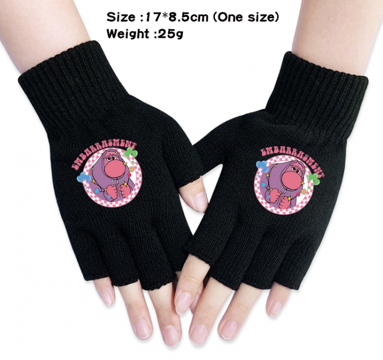 Inside Out Anime knitted half finger gloves 17x8.5cm