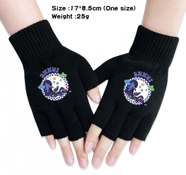 Inside Out Anime knitted half finger gloves 17x8.5cm