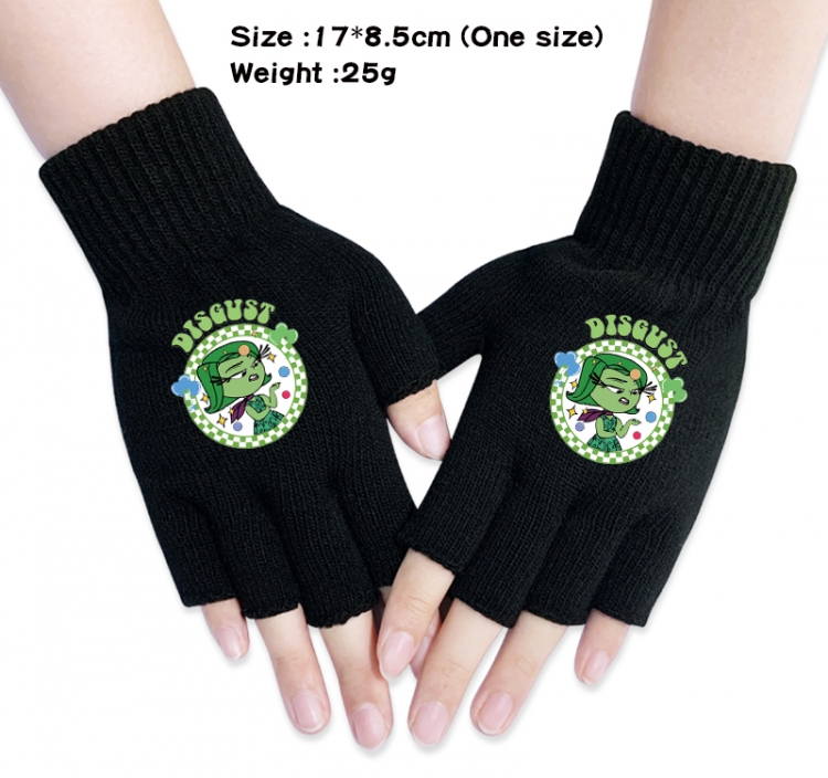 Inside Out Anime knitted half finger gloves 17x8.5cm