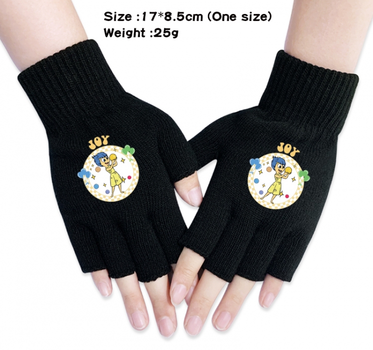 Inside Out Anime knitted half finger gloves 17x8.5cm