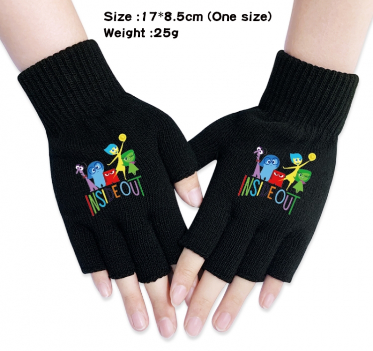 Inside Out Anime knitted half finger gloves 17x8.5cm