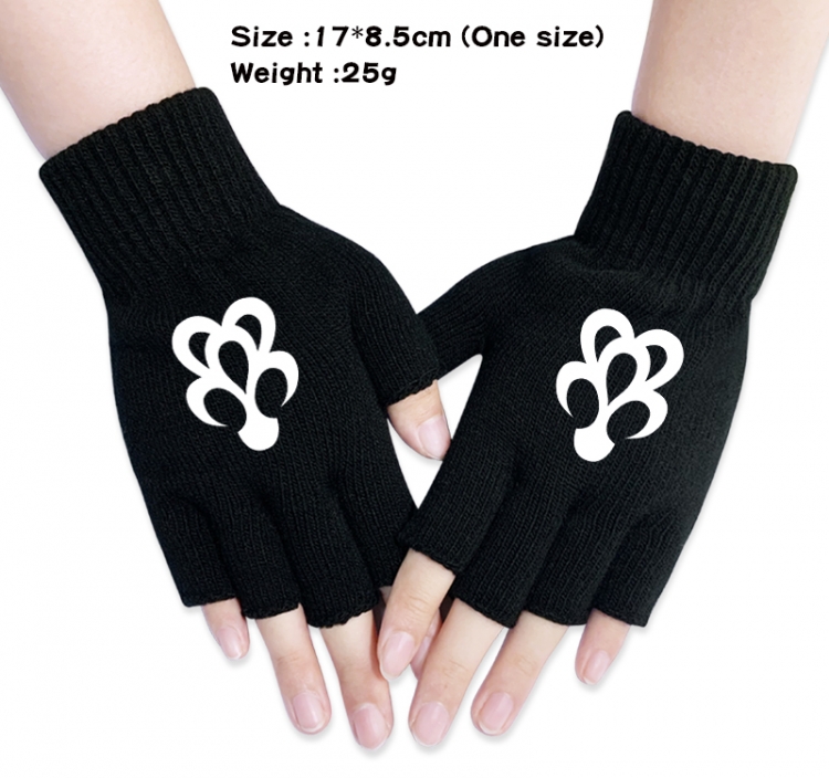 kingdom hearts Anime knitted half finger gloves 17x8.5cm