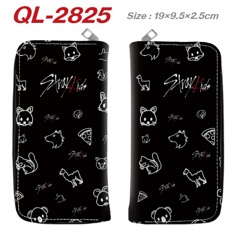 straykids Anime peripheral PU leather full-color long zippered wallet 19.5x9.5x2.5cm QL-2825