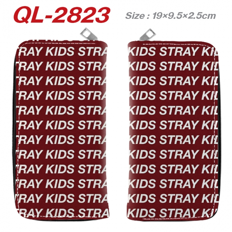 straykids Anime peripheral PU leather full-color long zippered wallet 19.5x9.5x2.5cm  QL-2823