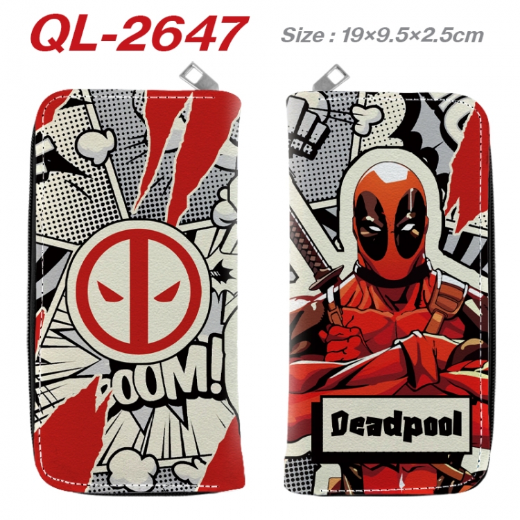 superhero Anime peripheral PU leather full-color long zippered wallet 19.5x9.5x2.5cm QL-2647