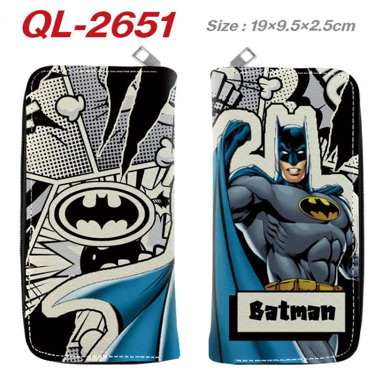 superhero Anime peripheral PU leather full-color long zippered wallet 19.5x9.5x2.5cm  QL-2651