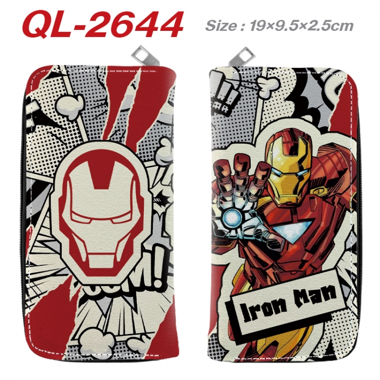 superhero Anime peripheral PU leather full-color long zippered wallet 19.5x9.5x2.5cm QL-2644