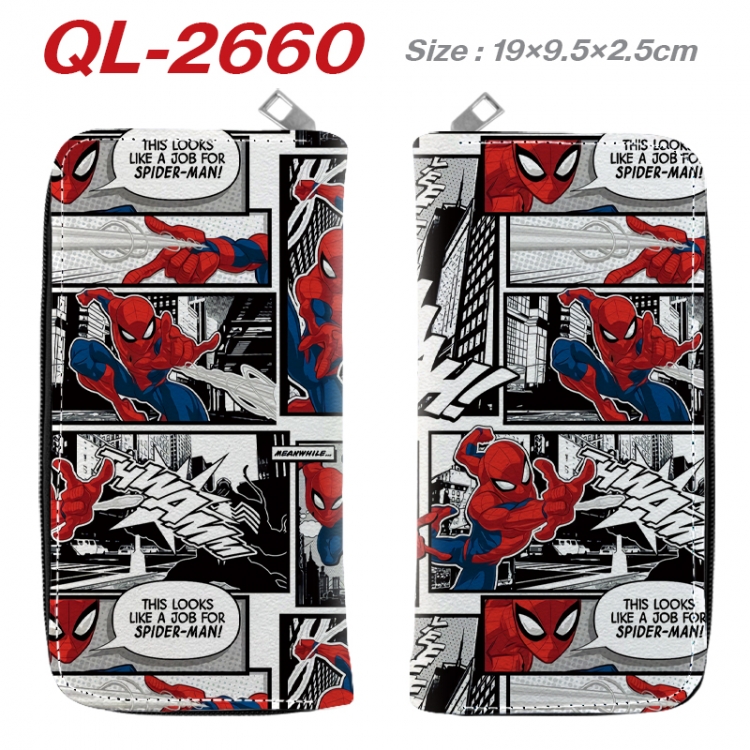 superhero Anime peripheral PU leather full-color long zippered wallet 19.5x9.5x2.5cm  QL-2660