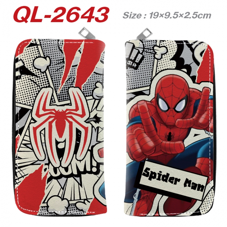 superhero Anime peripheral PU leather full-color long zippered wallet 19.5x9.5x2.5cm  QL-2643