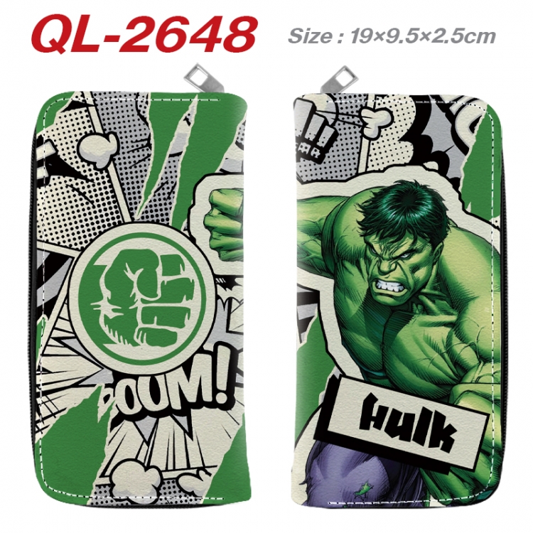 superhero Anime peripheral PU leather full-color long zippered wallet 19.5x9.5x2.5cm  QL-2648