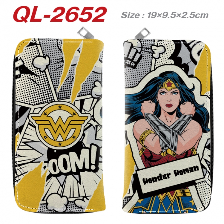 superhero Anime peripheral PU leather full-color long zippered wallet 19.5x9.5x2.5cm QL-2652