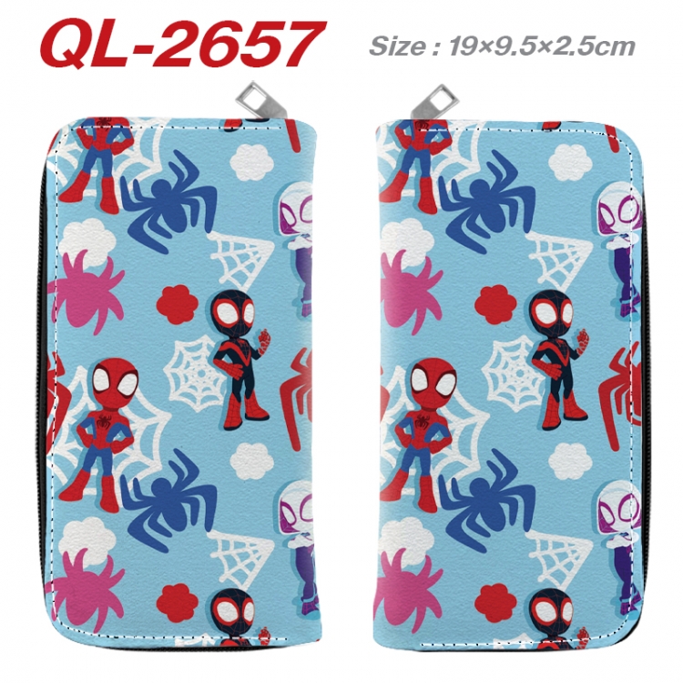 superhero Anime peripheral PU leather full-color long zippered wallet 19.5x9.5x2.5cm  QL-2657