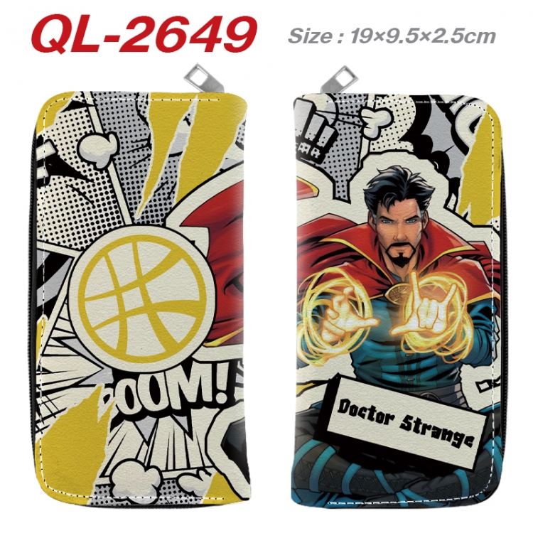 superhero Anime peripheral PU leather full-color long zippered wallet 19.5x9.5x2.5cm QL-2649