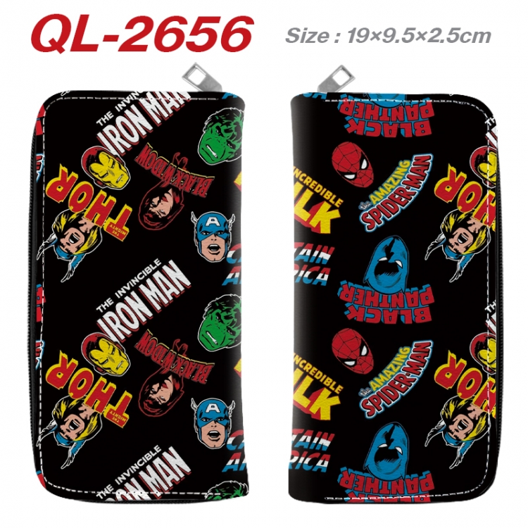 superhero Anime peripheral PU leather full-color long zippered wallet 19.5x9.5x2.5cm QL-2656