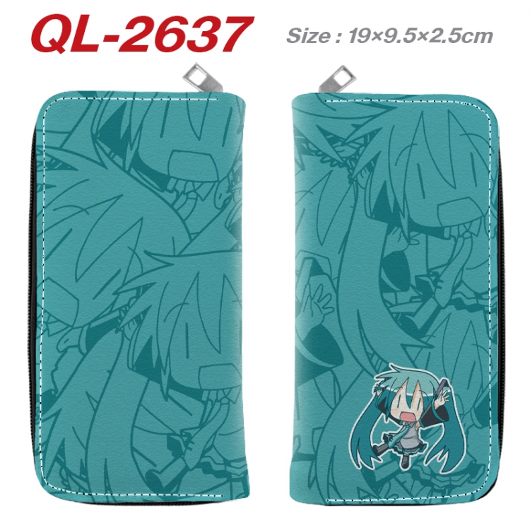 Hatsune Miku Anime peripheral PU leather full-color long zippered wallet 19.5x9.5x2.5cm  QL-2637