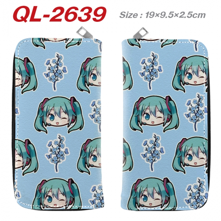 Hatsune Miku Anime peripheral PU leather full-color long zippered wallet 19.5x9.5x2.5cm QL-2639