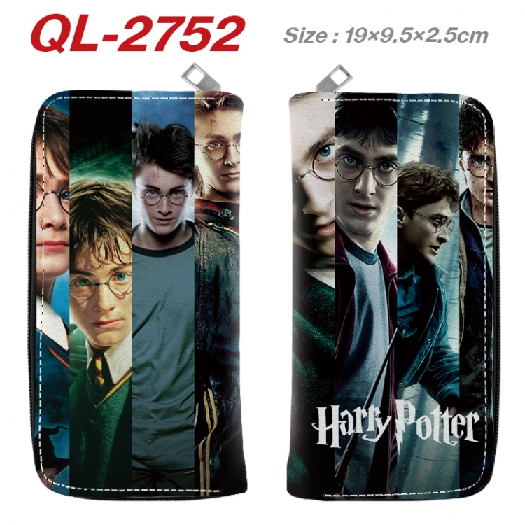 Harry Potter Anime peripheral PU leather full-color long zippered wallet 19.5x9.5x2.5cm  QL-2752