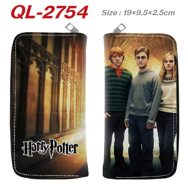 Harry Potter Anime peripheral PU leather full-color long zippered wallet 19.5x9.5x2.5cm  QL-2754