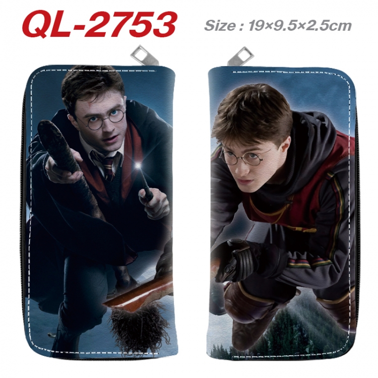 Harry Potter Anime peripheral PU leather full-color long zippered wallet 19.5x9.5x2.5cm QL-2753