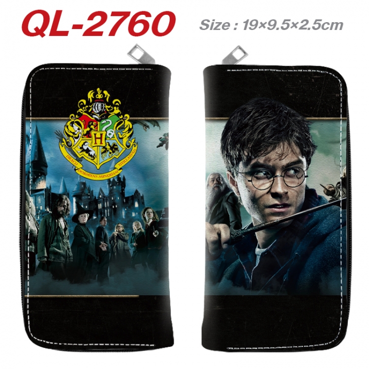 Harry Potter Anime peripheral PU leather full-color long zippered wallet 19.5x9.5x2.5cm QL-2760