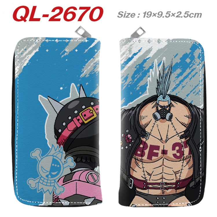 One Piece Anime peripheral PU leather full-color long zippered wallet 19.5x9.5x2.5cm QL-2670