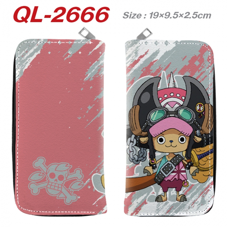 One Piece Anime peripheral PU leather full-color long zippered wallet 19.5x9.5x2.5cm QL-2666