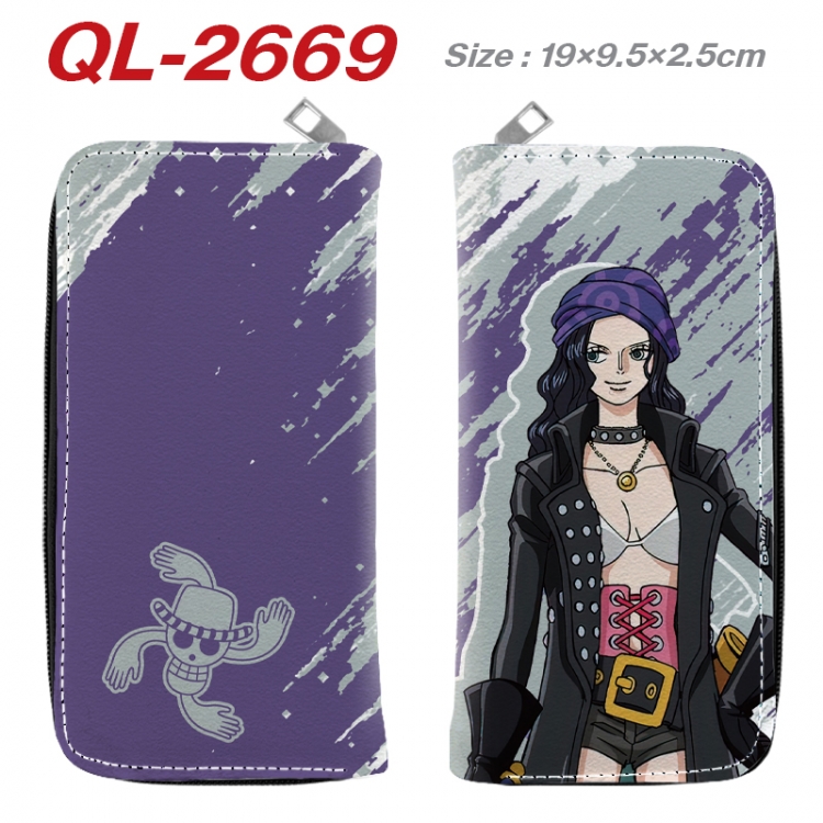 One Piece Anime peripheral PU leather full-color long zippered wallet 19.5x9.5x2.5cm QL-2669