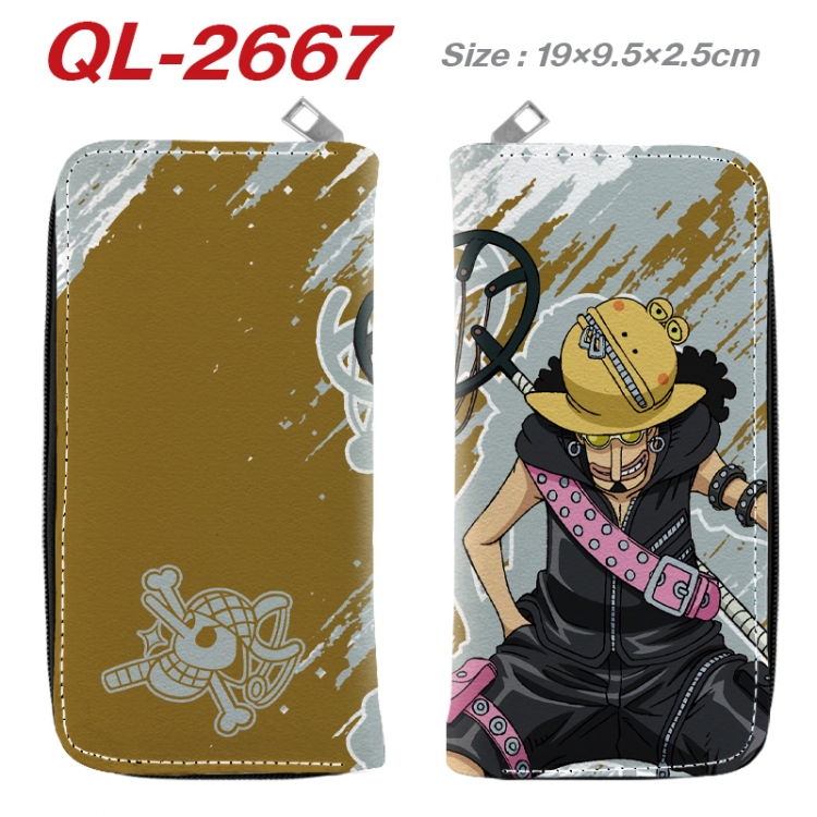 One Piece Anime peripheral PU leather full-color long zippered wallet 19.5x9.5x2.5cm QL-2667