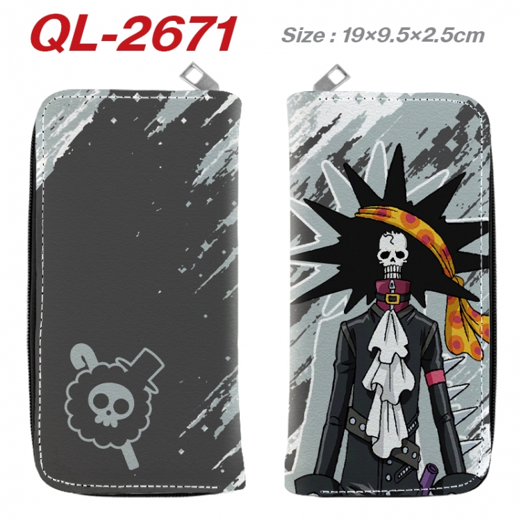 One Piece Anime peripheral PU leather full-color long zippered wallet 19.5x9.5x2.5cm QL-2671