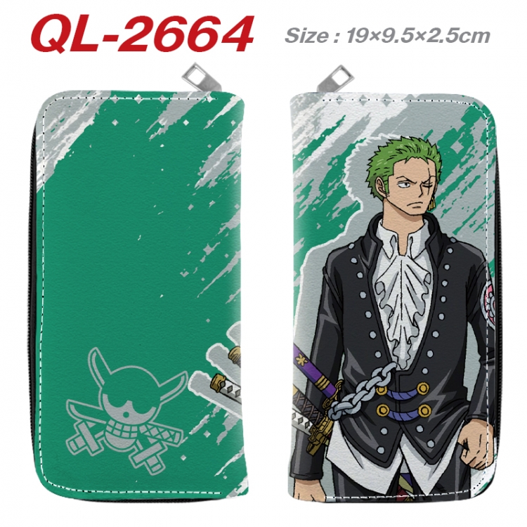 One Piece Anime peripheral PU leather full-color long zippered wallet 19.5x9.5x2.5cm QL-2664