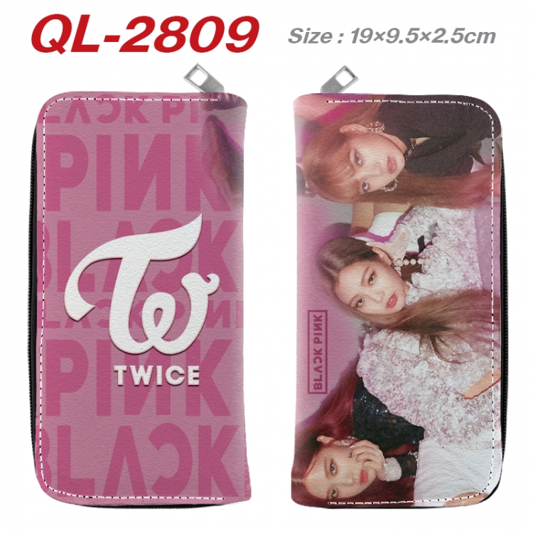 BLACK PINK Anime peripheral PU leather full-color long zippered wallet 19.5x9.5x2.5cm QL-2809