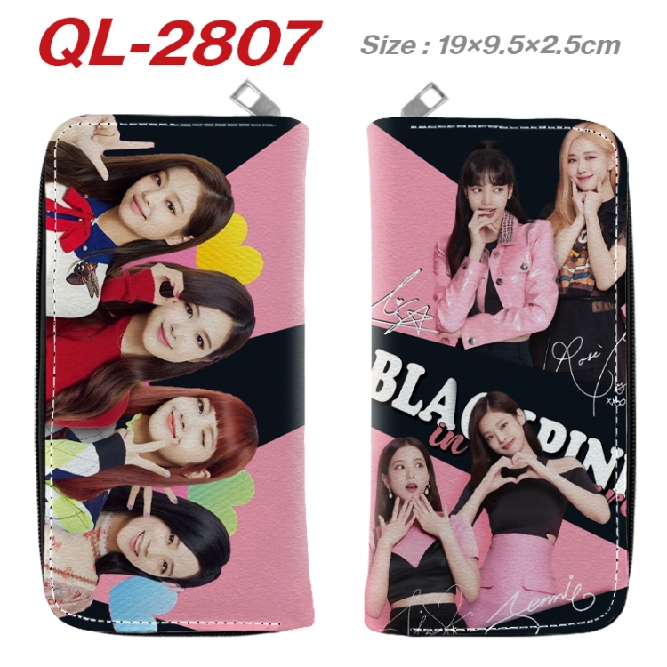 BLACK PINK Anime peripheral PU leather full-color long zippered wallet 19.5x9.5x2.5cm  QL-2807