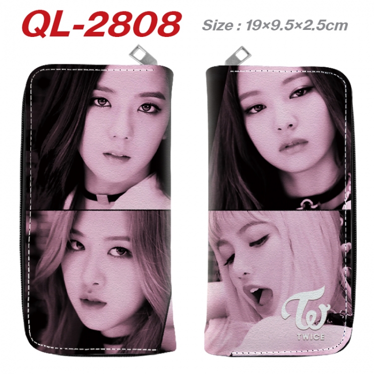 BLACK PINK Anime peripheral PU leather full-color long zippered wallet 19.5x9.5x2.5cm  QL-2808